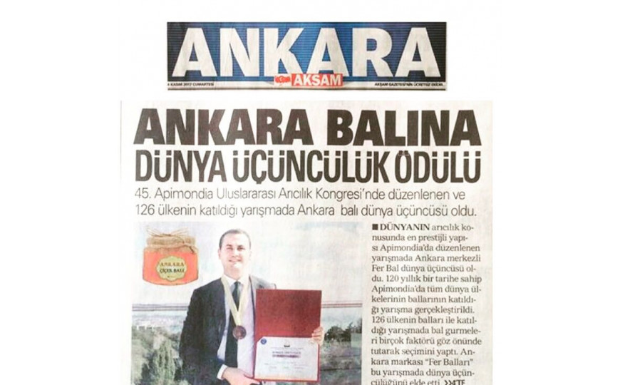 Ankara Balına Dünya Üçüncülük Ödülü